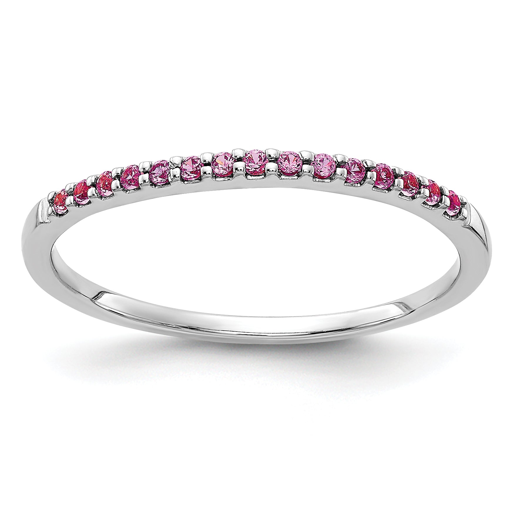 14k White Gold 2mm 1/8 carat Diamond Band RM5622