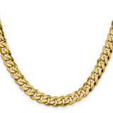 14K 26 inch 8.5mm Flat Beveled Curb with Lobster Clasp Chain FBU220