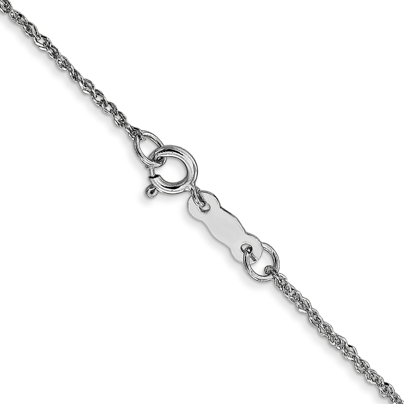 14K  White Gold 14 inch 1.1mm Ropa with Spring Ring Clasp Chain WRPA020