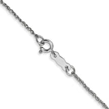 14K  White Gold 14 inch 1.1mm Ropa with Spring Ring Clasp Chain WRPA020