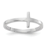 14k White Gold Sideways Cross Ring R1788