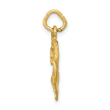 14K Polished and Textured Double Heart Pendant C308