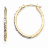 14k Diamond Fascination Diamond Dust/Accent 2x26mm Oval Hoop Earrings DF124