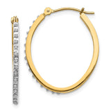 14k Diamond Fascination Diamond Dust/Accent 2x26mm Oval Hoop Earrings DF124