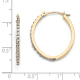 14k Diamond Fascination Diamond Dust/Accent 2x26mm Oval Hoop Earrings DF124
