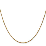 14K 10 inch 1.7mm Ropa with Lobster Clasp Anklet RPA028