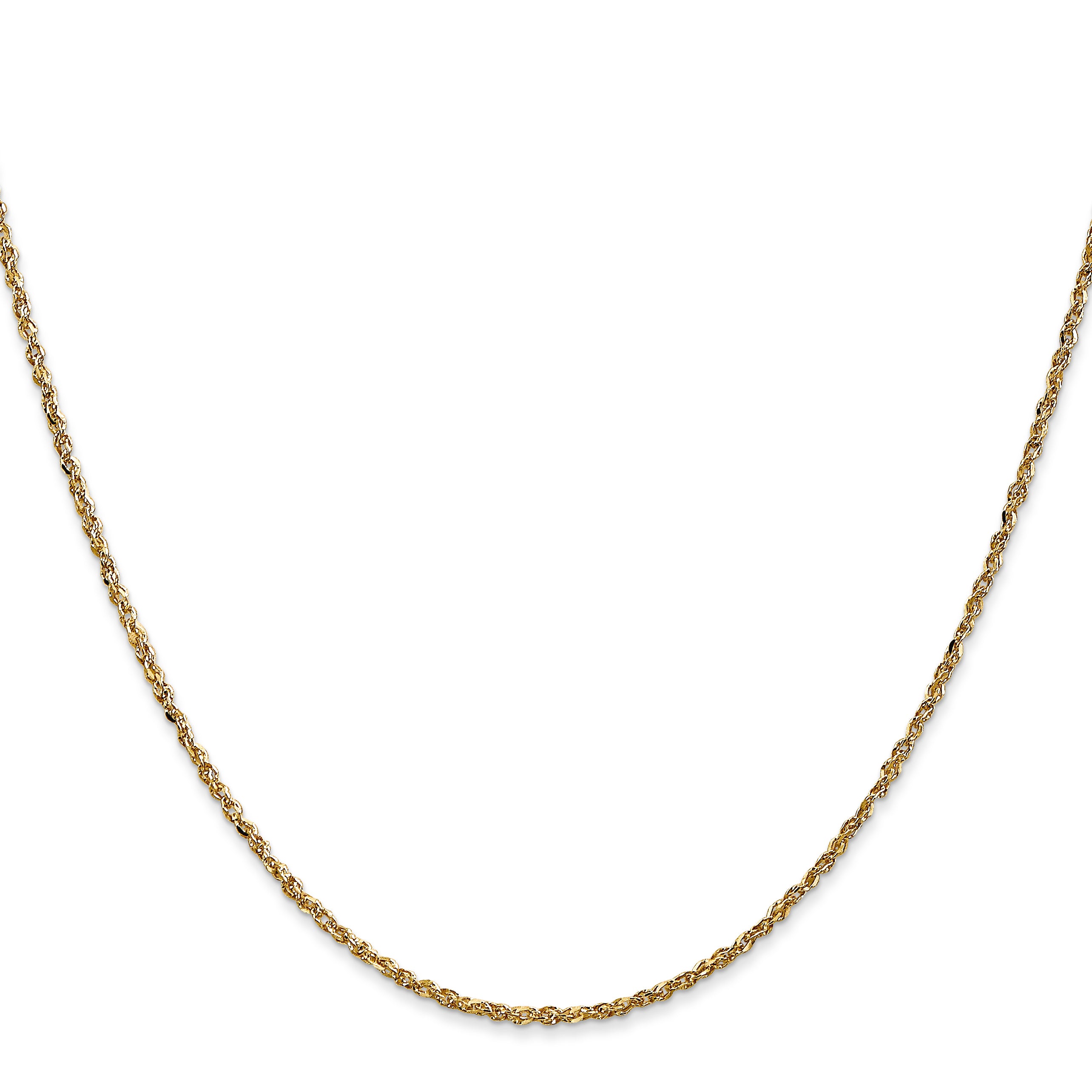 14K 10 inch 1.7mm Ropa with Lobster Clasp Anklet RPA028