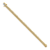 14k Complete 2.25 carat Round AA Diamond Fancy Spiral 7 inch Tennis Bracelet X2003AA