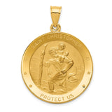 14k Polished Large Saint Christopher Medal Round Pendant M1487