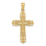 14k Polished Filigree Reversible Cross Pendant K5504
