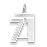 14kw Medium Satin Number 71 Charm WSM71