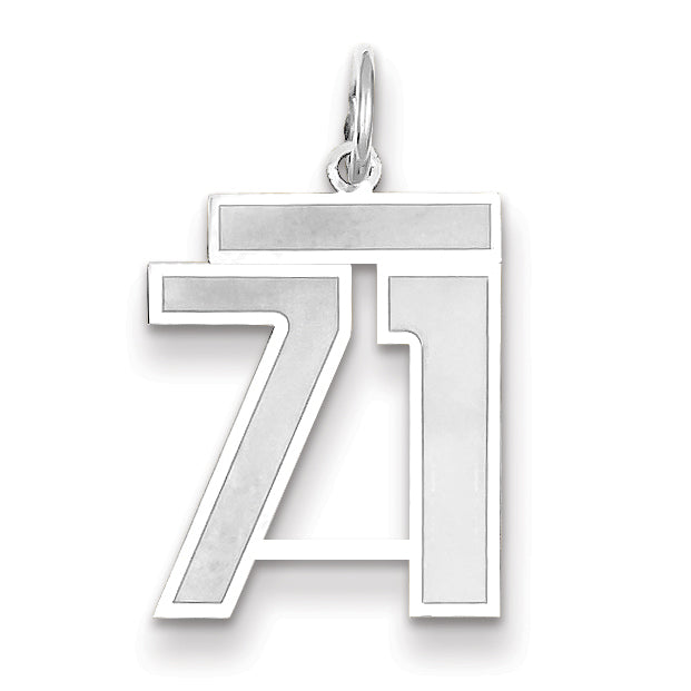 14kw Medium Satin Number 71 Charm WSM71