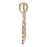 14k and White Rhodium Filigree Butterfly Pendant K4834