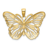 14k and White Rhodium Filigree Butterfly Pendant K4834