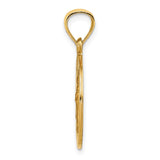 14k Polished and Satin Hollow St Raphael Medal Round Pendant XR1383