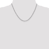 14K White Gold 10 inch 2.5mm Semi-Solid Figaro with Lobster Clasp Chain BC119
