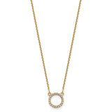 14k Polished 1/15 carat A Diamond Open Circle 18 inch Necklace XP5027A