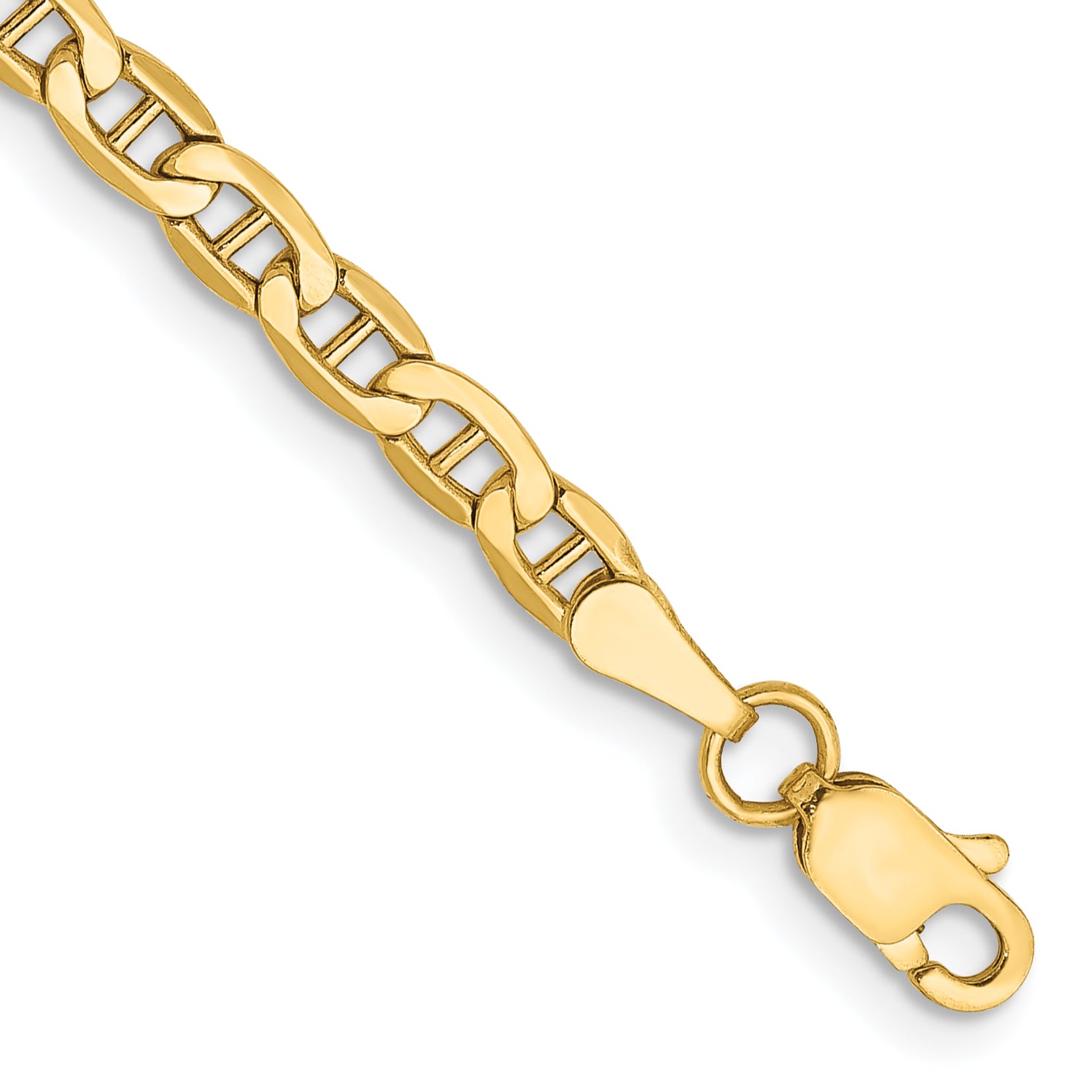 14K 10 inch 3.2mm Semi-Solid Anchor with Lobster Clasp Anklet BC122