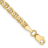 14K 10 inch 3.2mm Semi-Solid Anchor with Lobster Clasp Anklet BC122