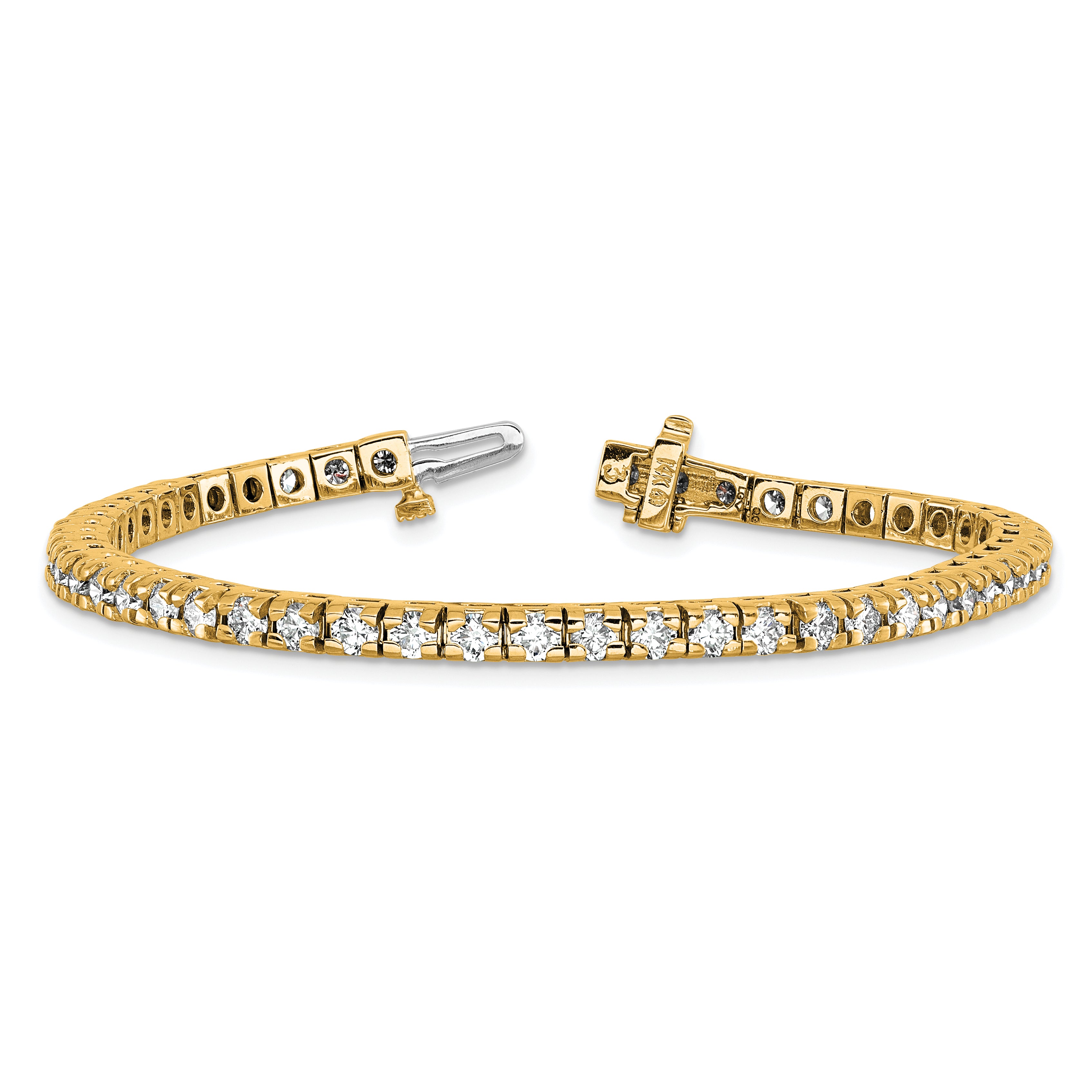 14k Complete 4.65 carat Round A Diamond 4-prong 7 inch Tennis Bracelet X734A