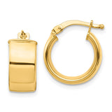 14k 7x14mm High Polished Tube Hoop Earrings TF1411