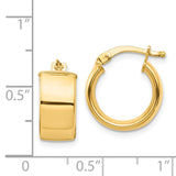 14k 7x14mm High Polished Tube Hoop Earrings TF1411