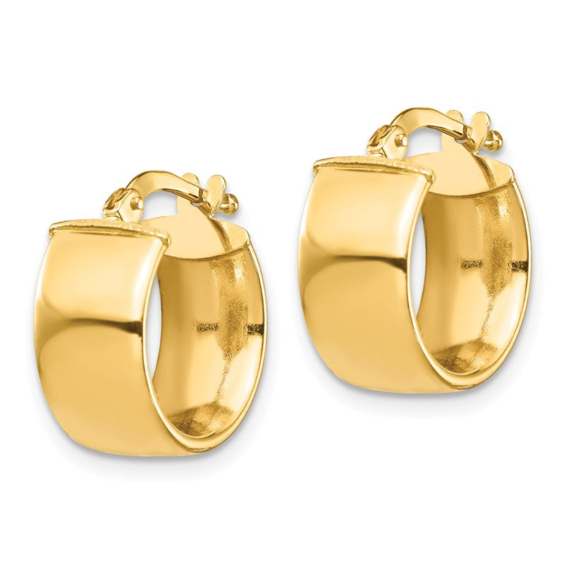 14k 7x14mm High Polished Tube Hoop Earrings TF1411