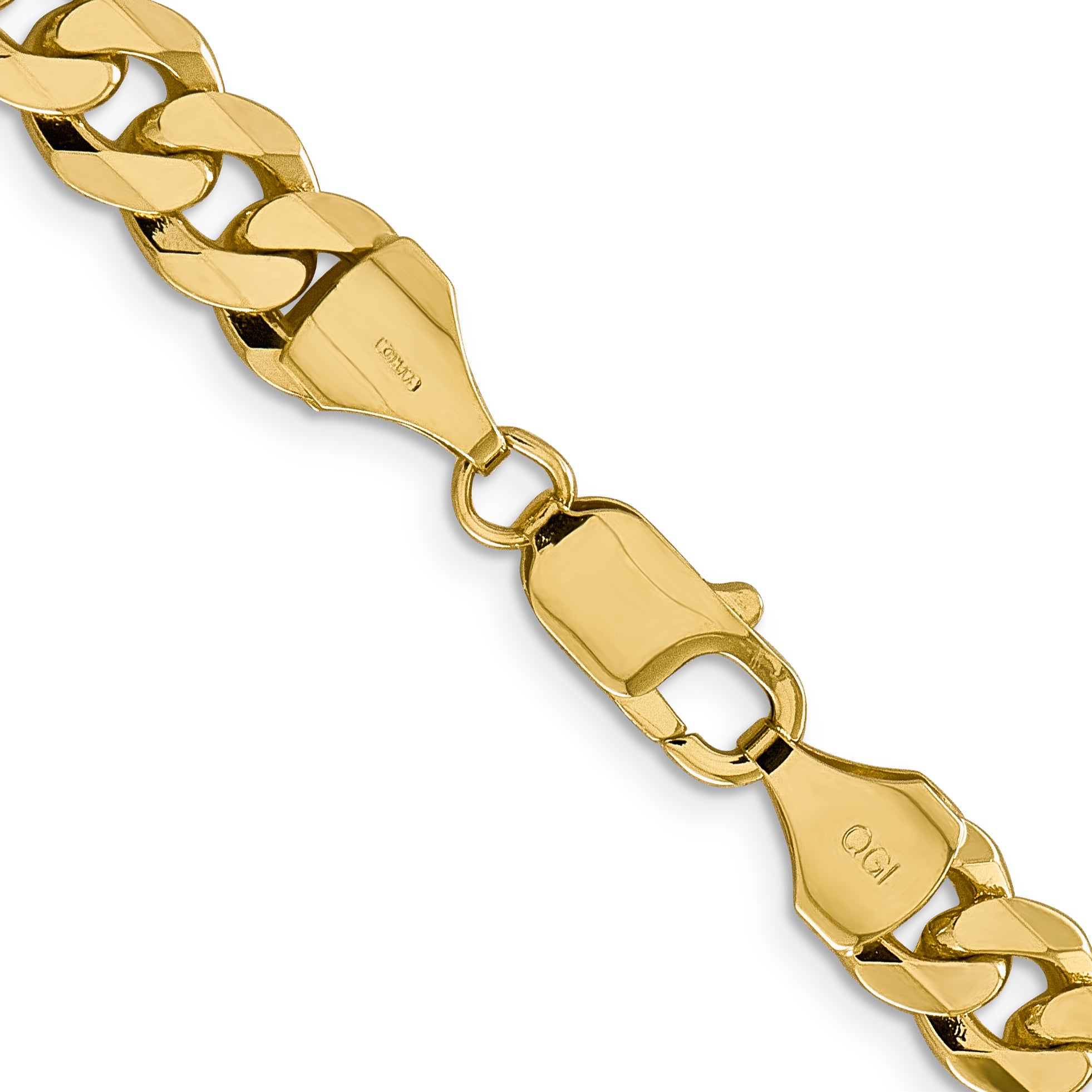 14K 26 inch 8.5mm Flat Beveled Curb with Lobster Clasp Chain FBU220