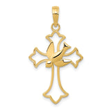 14k Dove Cross Pendant M1382