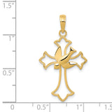 14k Dove Cross Pendant M1382