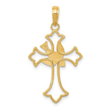 14k Dove Cross Pendant M1382