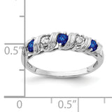 14k White Gold 2.75mm Blue Sapphire and VS Diamond Twist Ring Y4719S/VS