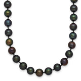 14k 5-6mm Black Near-Round Freshwater Cultured Pearl 16 inch Necklace BPN050