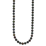 14k 5-6mm Black Near-Round Freshwater Cultured Pearl 16 inch Necklace BPN050
