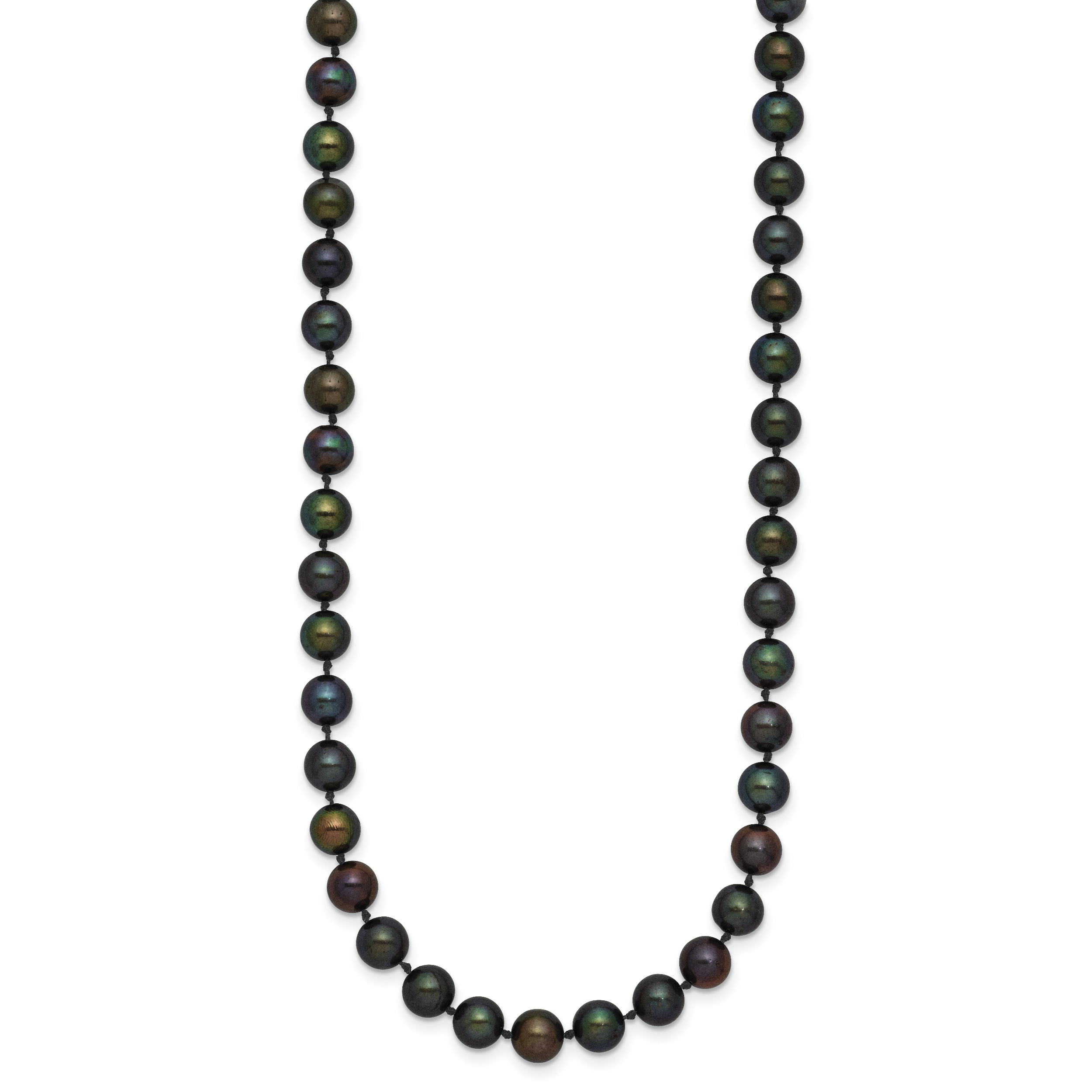 14k 5-6mm Black Near-Round Freshwater Cultured Pearl 16 inch Necklace BPN050