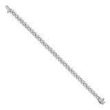 14k White Gold Complete 8.5 carat Round VS Diamond 3-prong 7 inch Tennis Bracelet X2843WVS