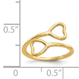 14k Double Heart Toe Ring K2032