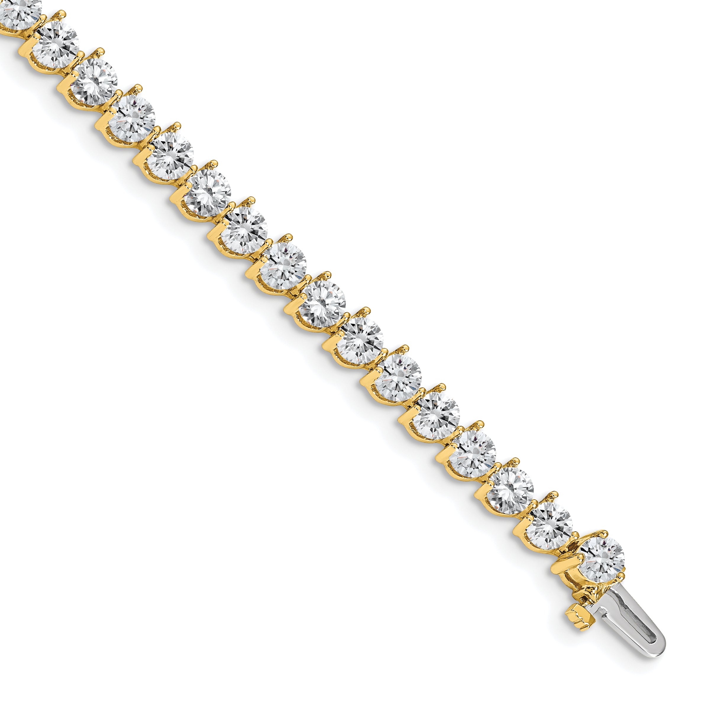 14k Complete 10.2 carat Round AA Diamond 3-prong 7 inch Tennis Bracelet X2844AA