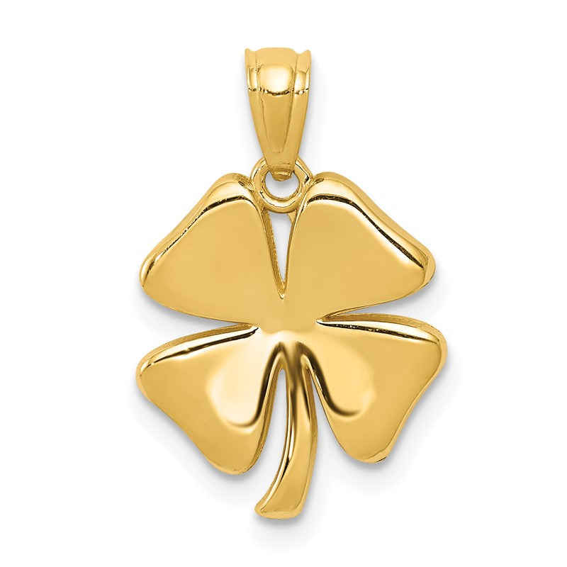 14k Gold Polished 4 Leaf Clover Pendant K5267