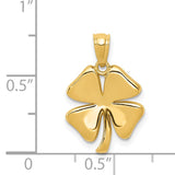 14k Gold Polished 4 Leaf Clover Pendant K5267