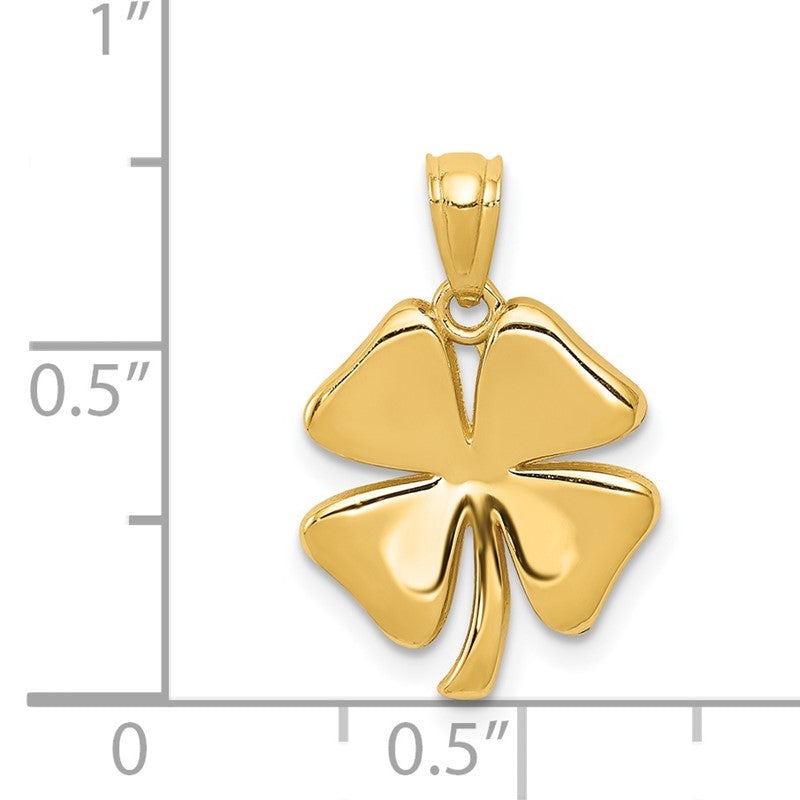 14k Gold Polished 4 Leaf Clover Pendant K5267