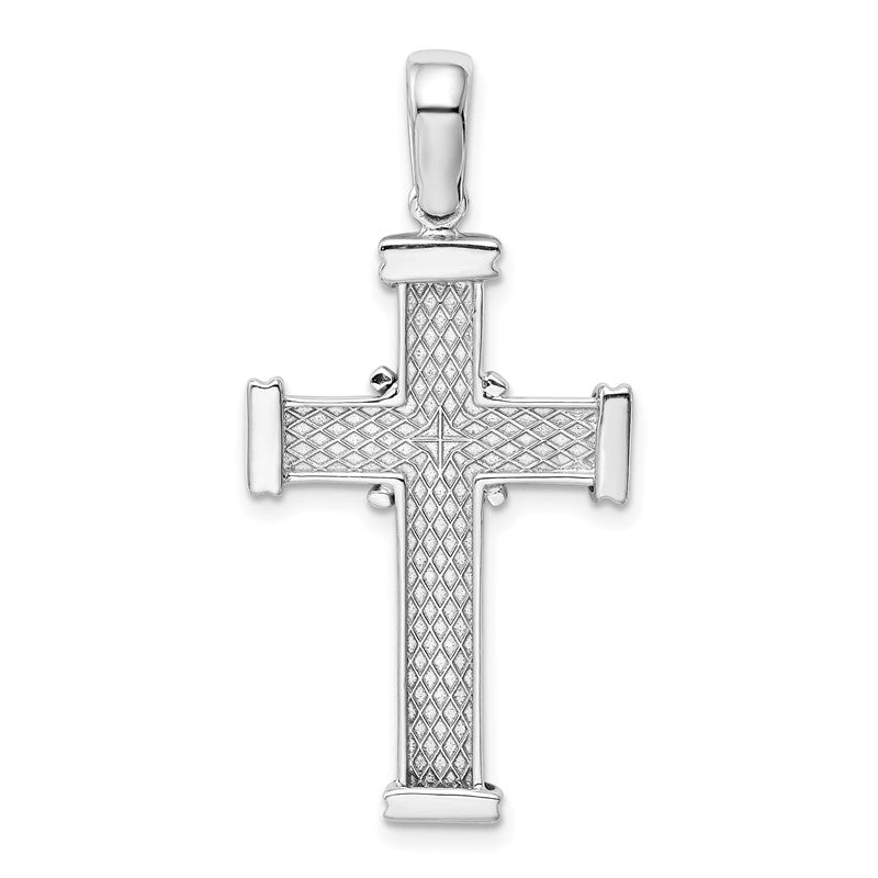 14k White Gold Center -X- Latin Cross Pendant K2170