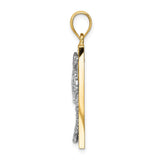 14K Two-tone Palm Tree in Frame Pendant D4525
