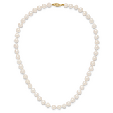 14k 7-8mm White Near-Round Freshwater Cultured Pearl 16 inch Necklace WPN070