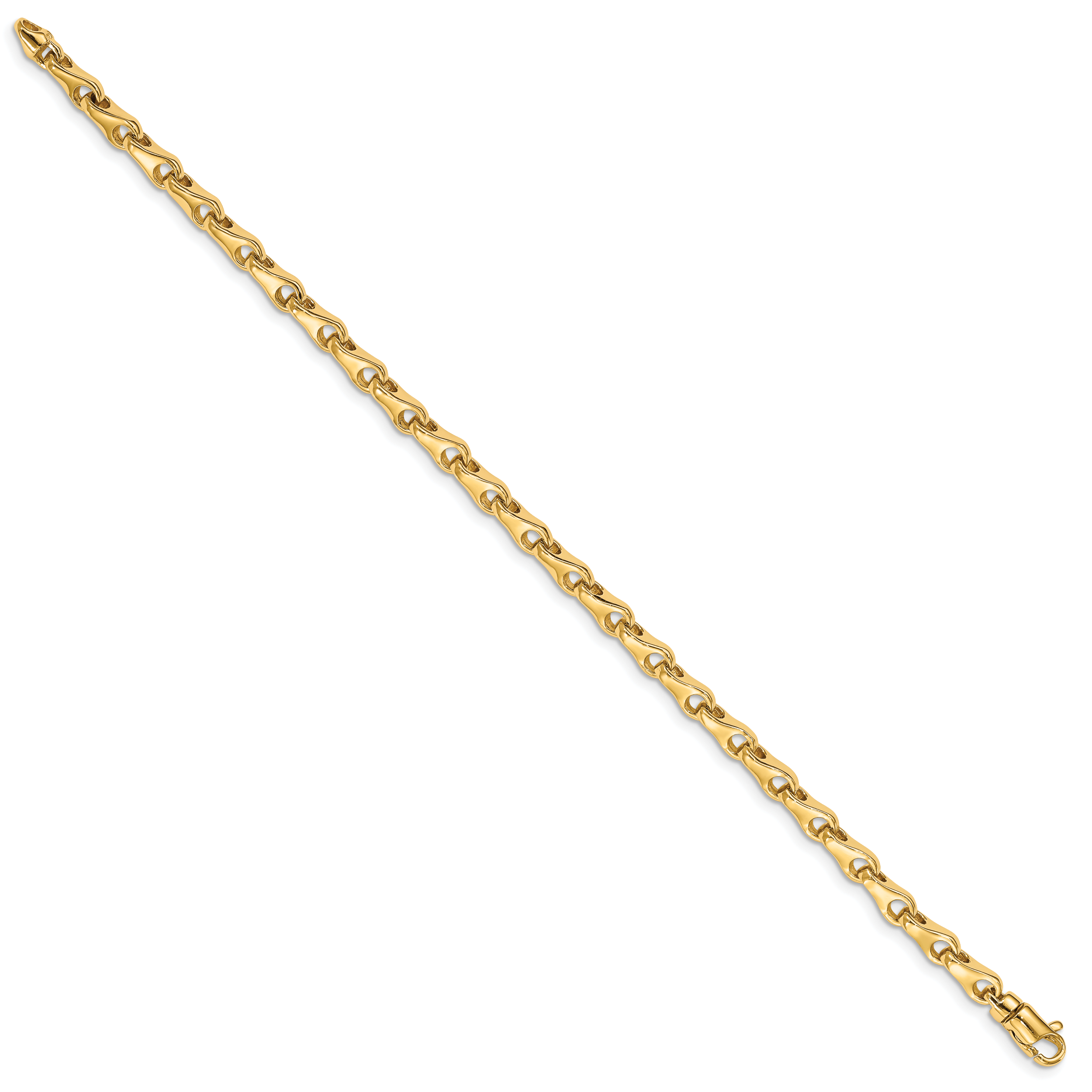 14K 18 inch 3.9mm Hand Polished Fancy Link with Lobster Clasp Chain LK724