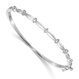 14k Complete 1/2 carat White Gold A Diamond Hinged Oval Bangle Bracelet XB178A