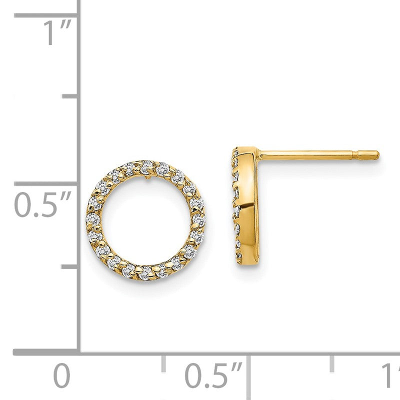 14k 1/6 carat Diamond Open Circle Post Earrings XE3073A
