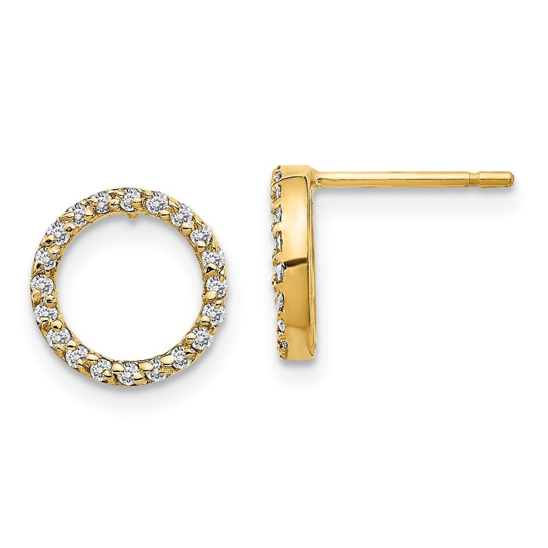 14k 1/6 carat Diamond Open Circle Post Earrings XE3073A