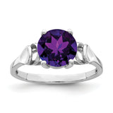 14k White Gold 8mm Amethyst Ring Y4723AM