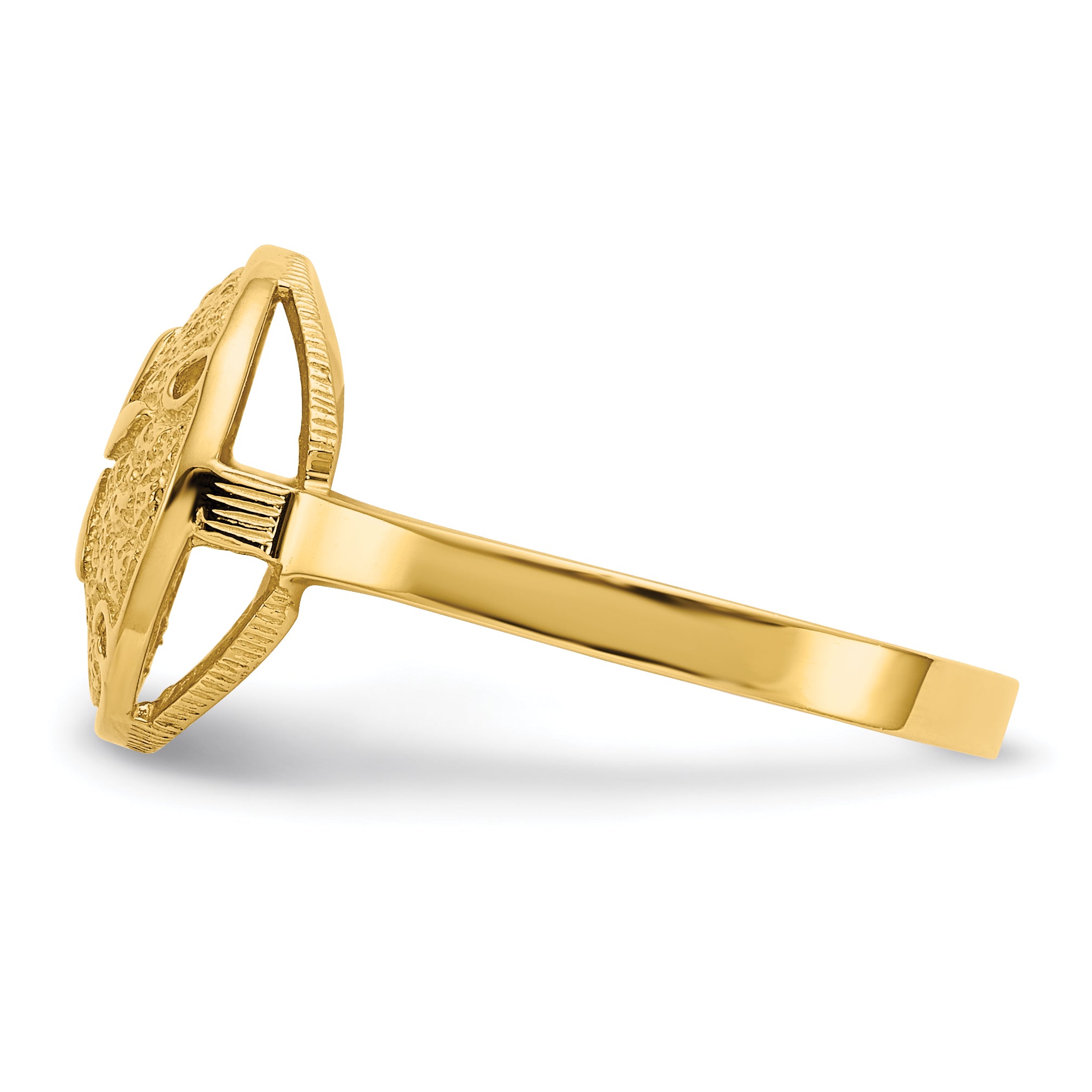 14k Polished Sand Dollar Ring D335